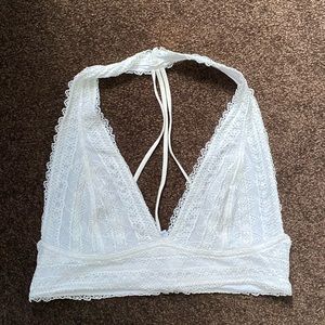 Aerie White Bralette. Size S. Halter style. Beautiful lace.